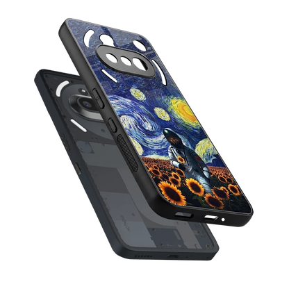 Cosmic Night sleek nothing phone 3a cover with tempered glass back and TPU edges