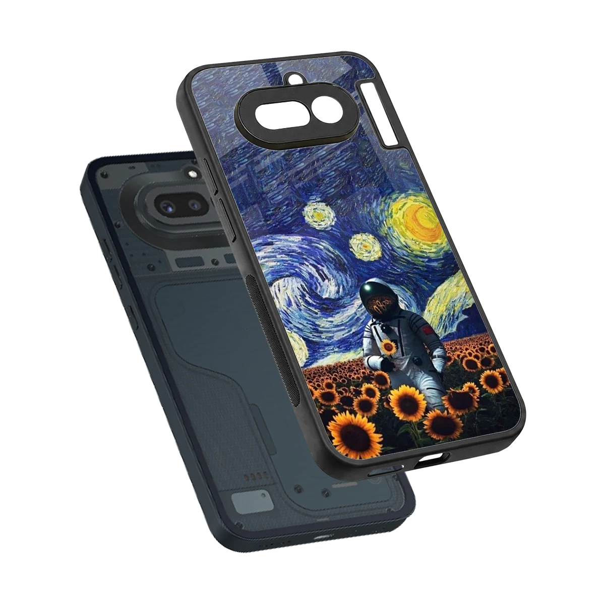Cosmic Night sleek nothing phone 4a cover with tempered glass back and TPU edges