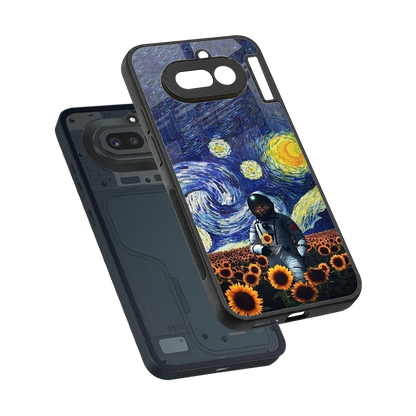 Cosmic Night sleek nothing phone 4a cover with tempered glass back and TPU edges