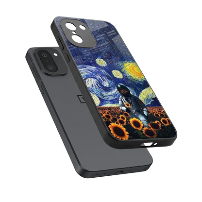 Cosmic Night sleek oneplus 15r cover with tempered glass back and TPU edges