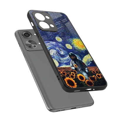 Cosmic Night sleek oneplus nord 2t cover with tempered glass back and TPU edges
