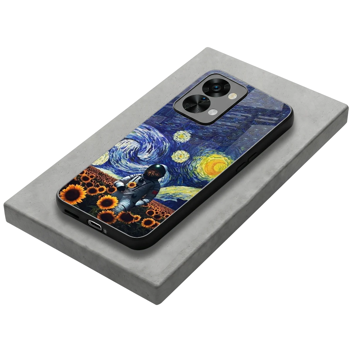 Cosmic Night stylish phone case for oneplus nord 2t | glossy glass and slim fit