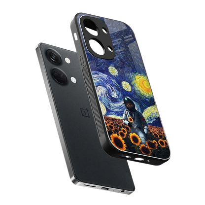 Cosmic Night sleek oneplus nord 3 cover with tempered glass back and TPU edges