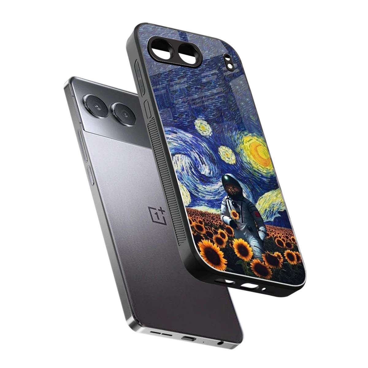 Cosmic Night sleek oneplus nord 4 cover with tempered glass back and TPU edges
