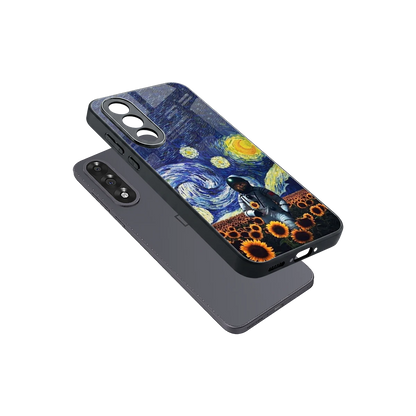 Cosmic Night sleek oneplus nord 5 cover with tempered glass back and TPU edges