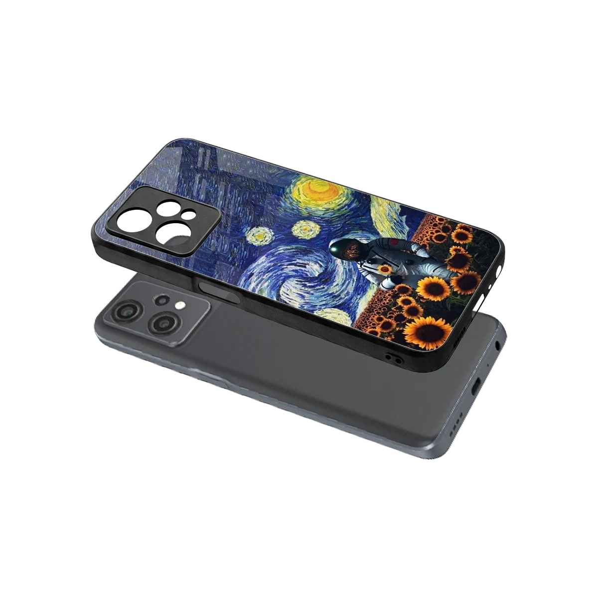 Cosmic Night sleek oneplus nord ce 2 lite cover with tempered glass back and TPU edges