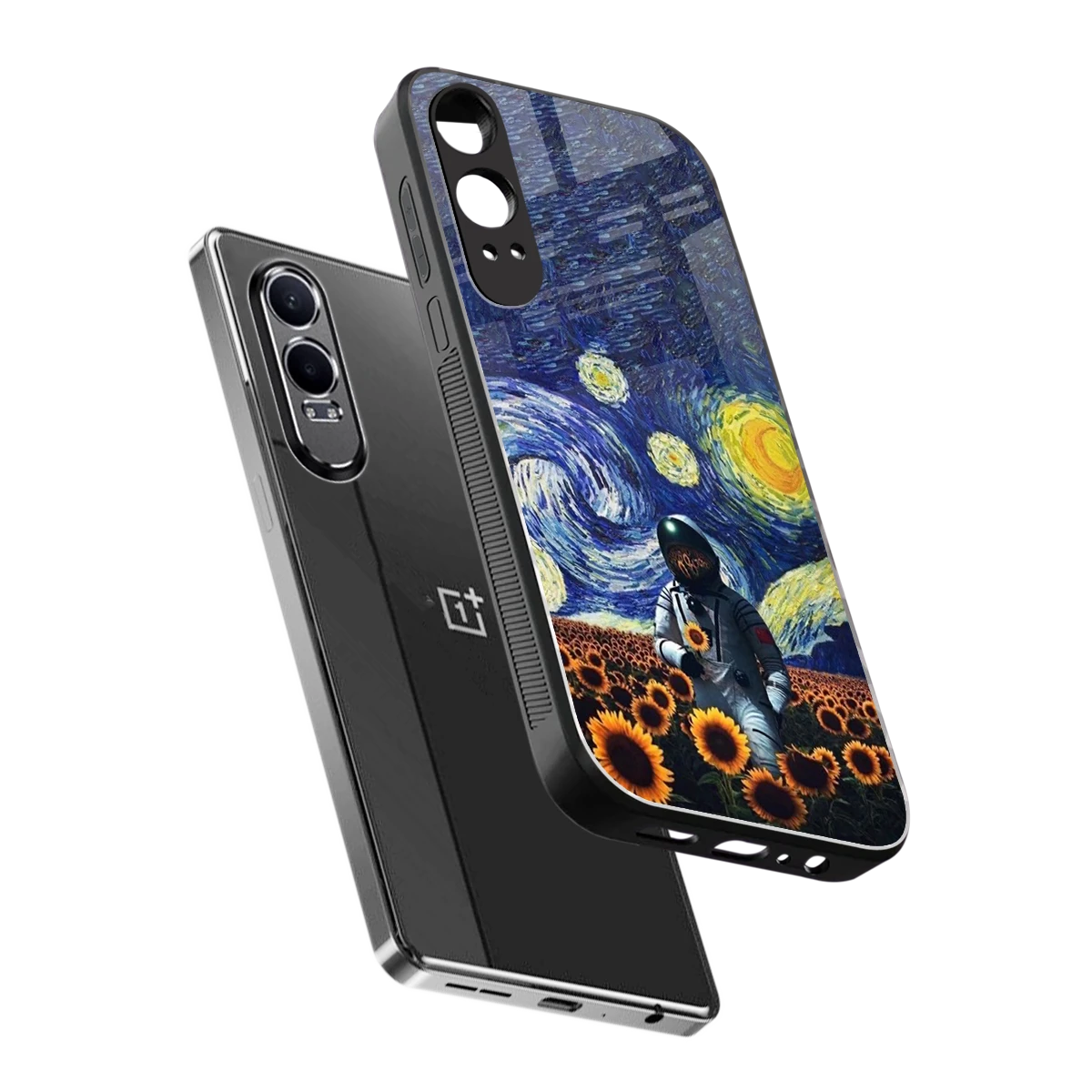 Cosmic Night sleek oneplus nord ce 4 lite cover with tempered glass back and TPU edges