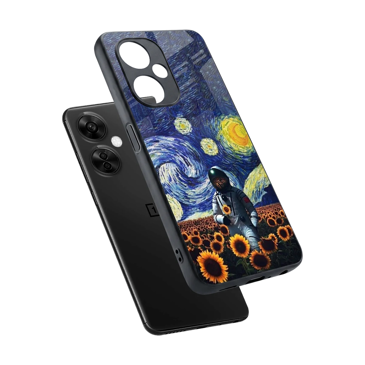 Cosmic Night sleek oneplus nord ce 3 lite cover with tempered glass back and TPU edges