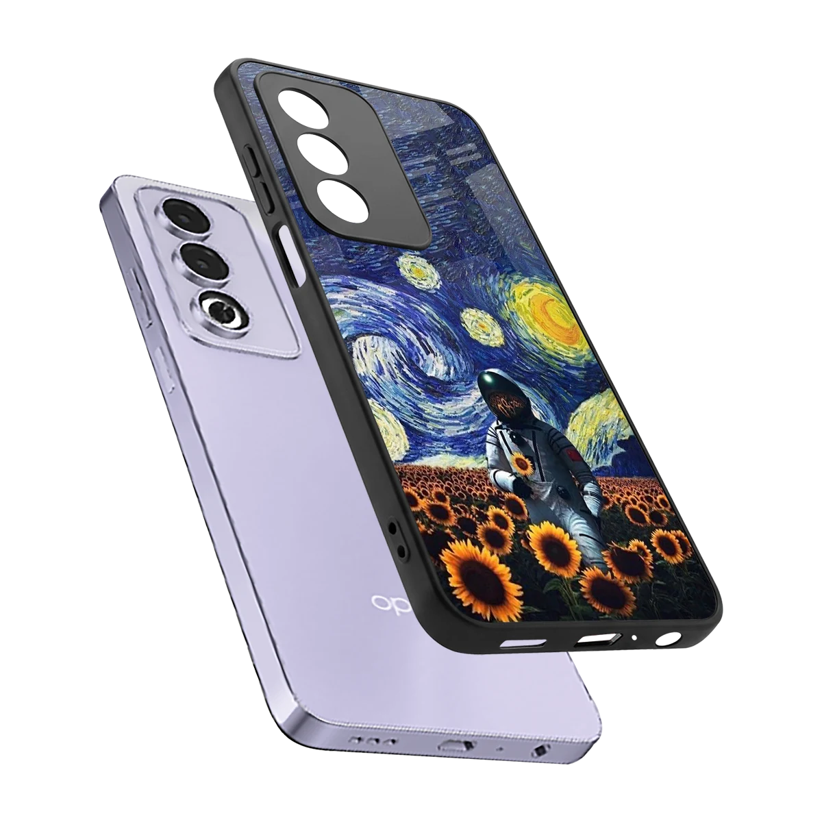 Cosmic Night sleek oppo a3 pro cover with tempered glass back and TPU edges