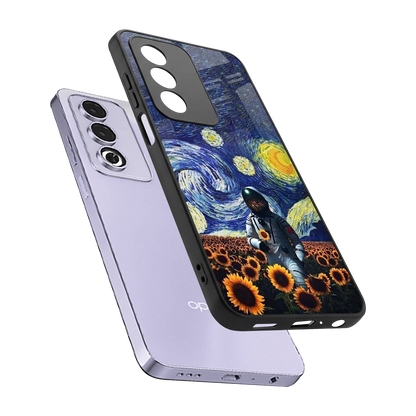 Cosmic Night sleek oppo a3 pro cover with tempered glass back and TPU edges