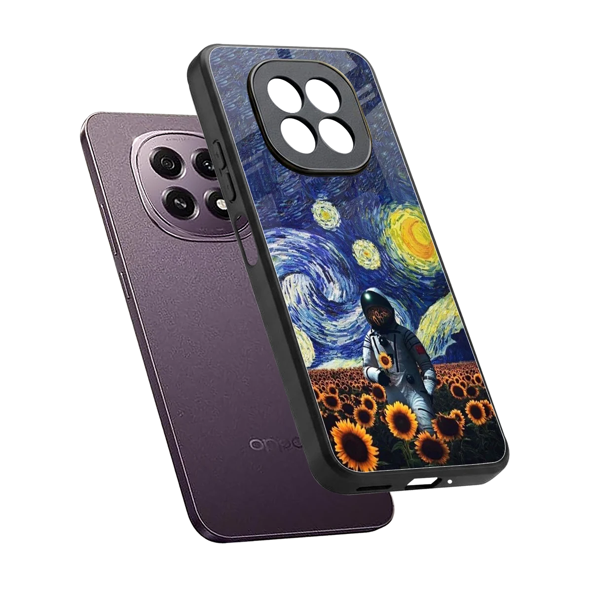Cosmic Night sleek oppo f29 5g cover with tempered glass back and TPU edges