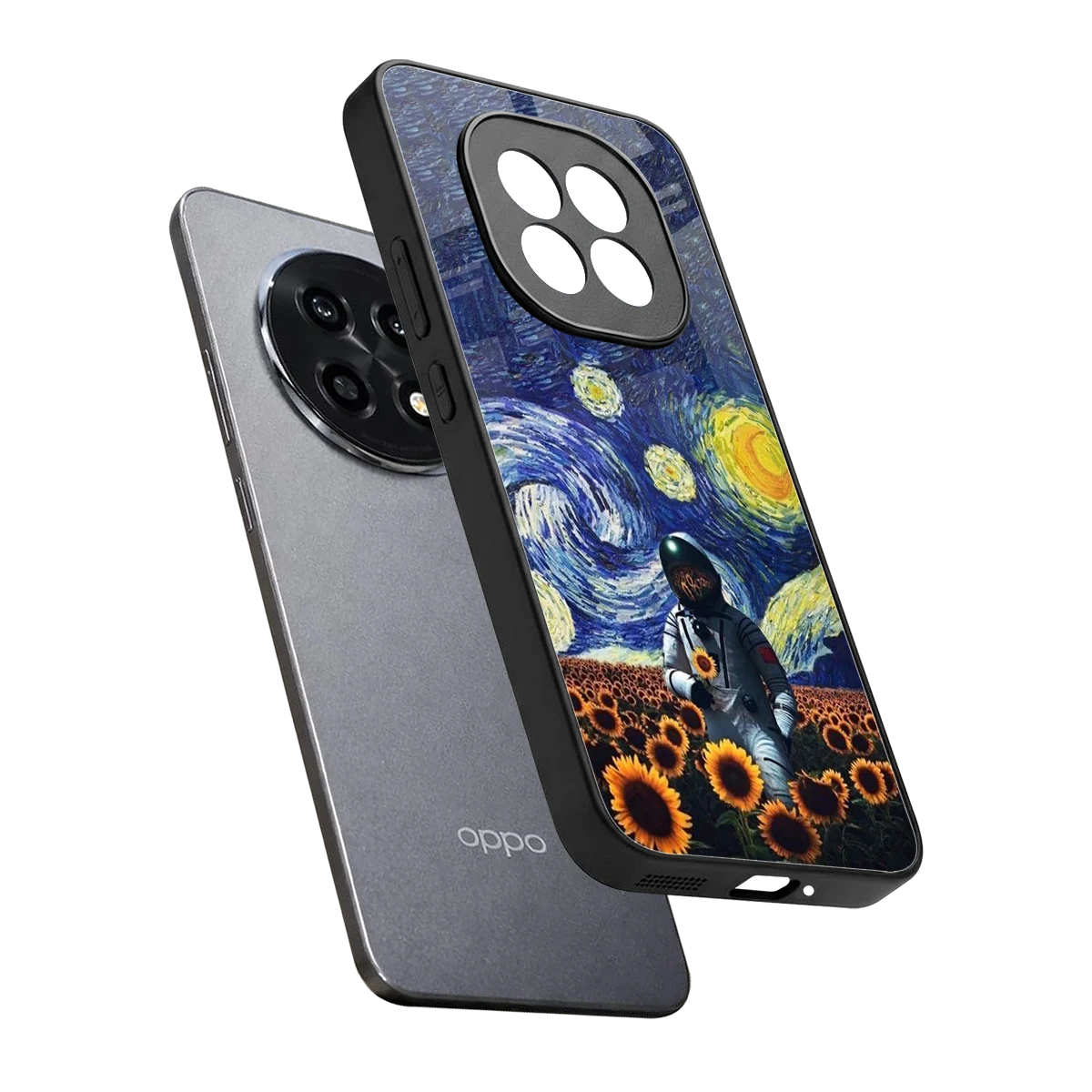 Cosmic Night sleek oppo f29 pro 5g cover with tempered glass back and TPU edges
