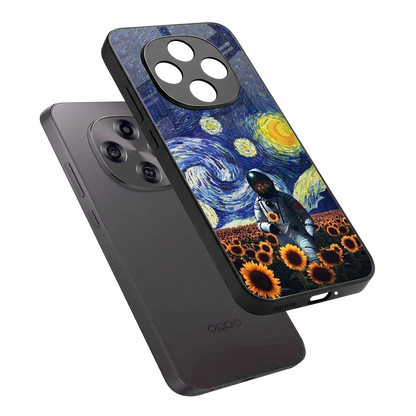 Cosmic Night sleek oppo f31 pro 5g cover with tempered glass back and TPU edges