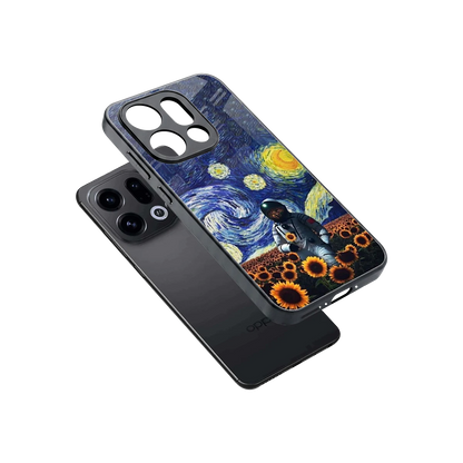 Cosmic Night sleek oppo find x9 cover with tempered glass back and TPU edges