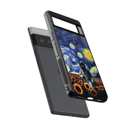 Cosmic Night sleek google pixel 6 pro cover with tempered glass back and TPU edges