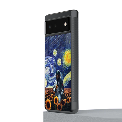 Cosmic Night stylish phone case for google pixel 6a | glossy glass and slim fit