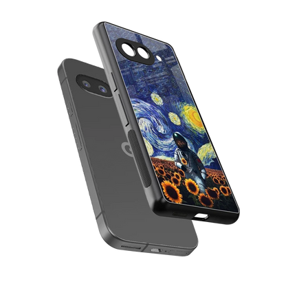 Cosmic Night sleek google pixel 10a cover with tempered glass back and TPU edges
