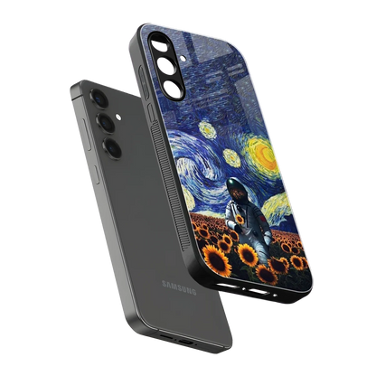 Cosmic Night sleek samsung galaxy m35 5g cover with tempered glass back and TPU edges