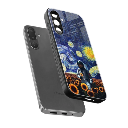 Cosmic Night sleek samsung galaxy m56 5g cover with tempered glass back and TPU edges