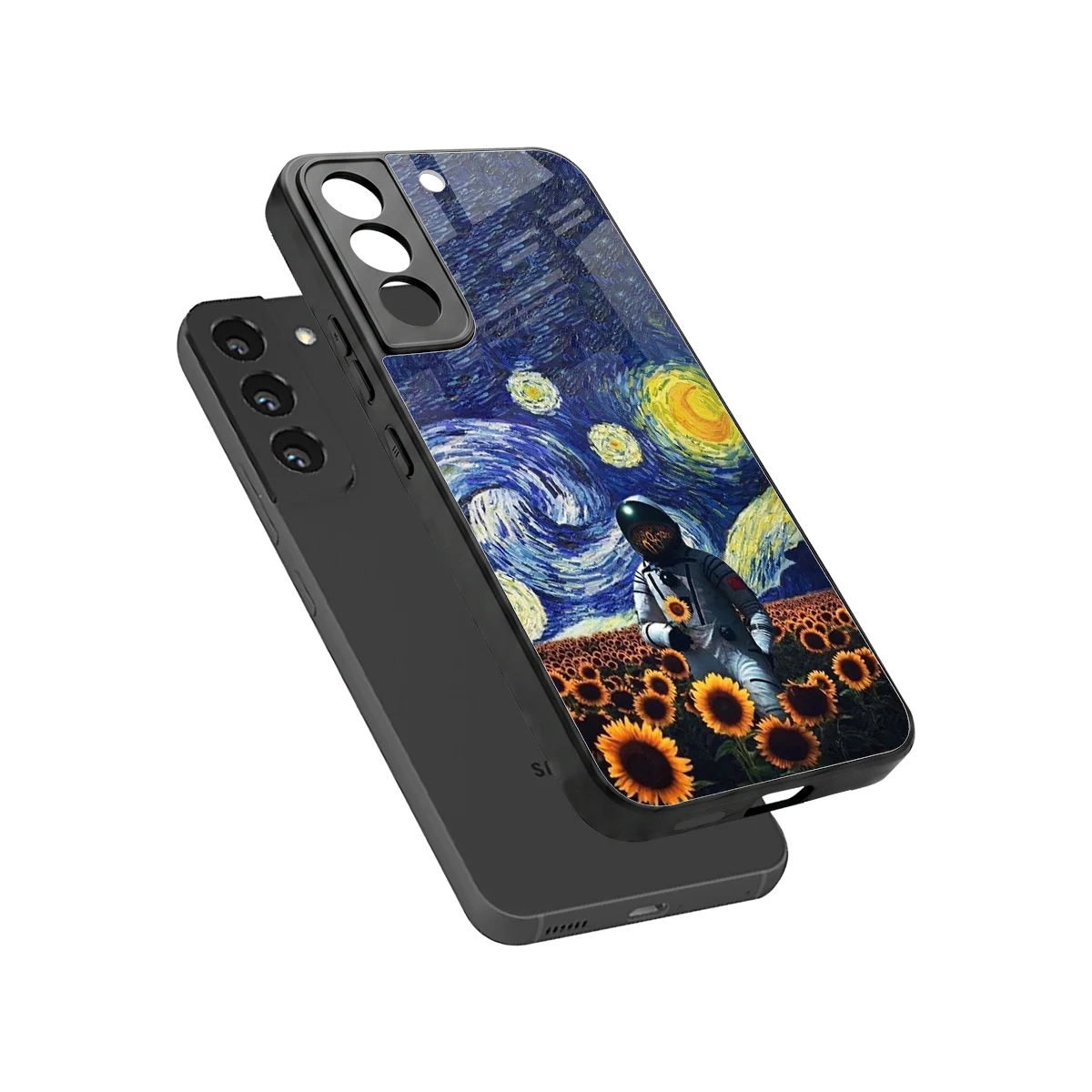 Cosmic Night sleek samsung galaxy s22 cover with tempered glass back and TPU edges