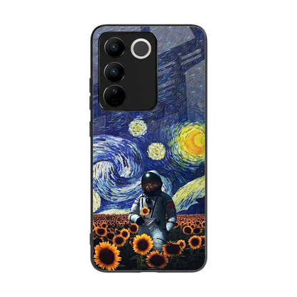Cosmic Night back phone cover | glass case for vivo v27 5g