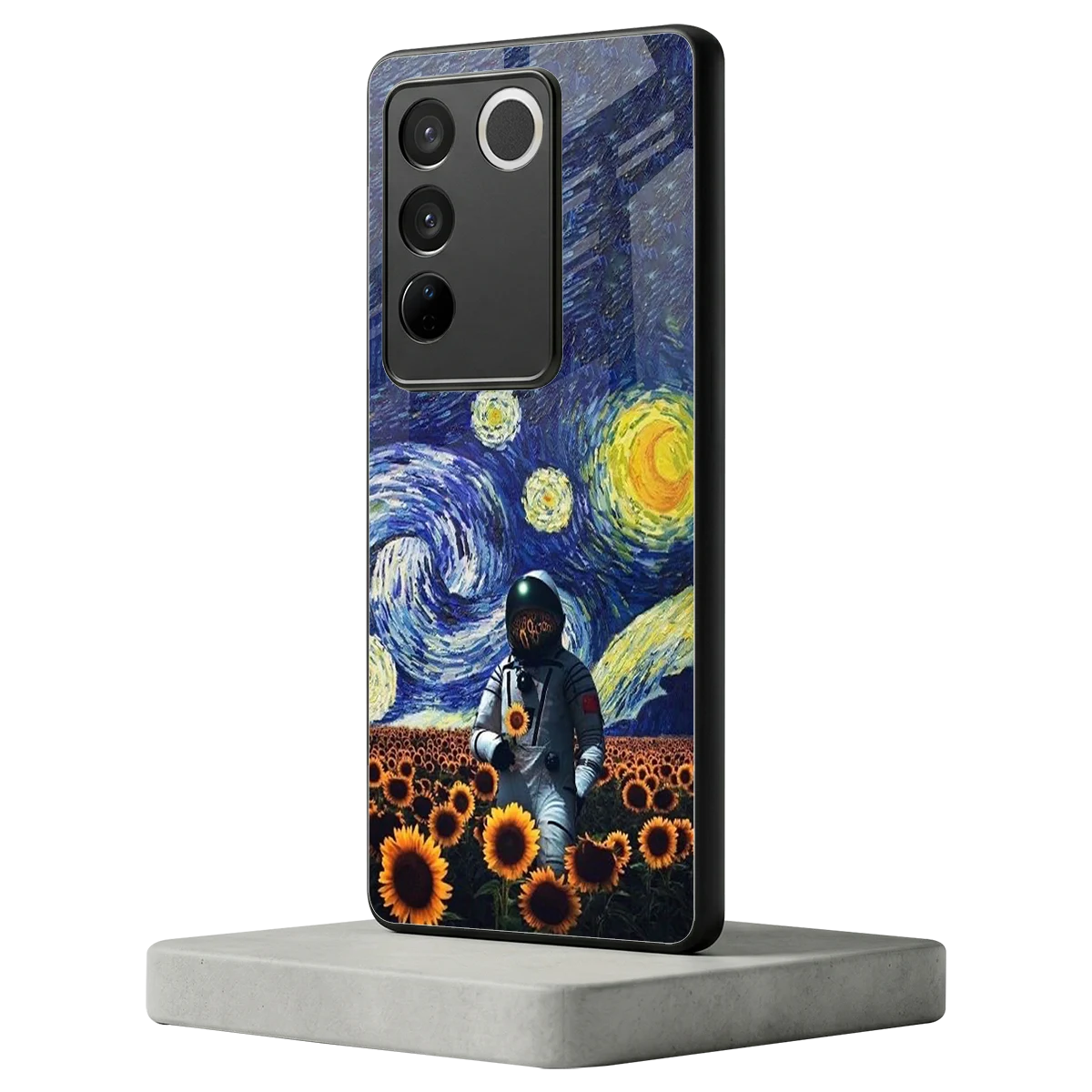Cosmic Night vivo v27 5g mobile cover | shockproof glass phone case