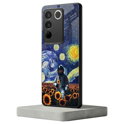 Cosmic Night vivo v27 5g mobile cover | shockproof glass phone case
