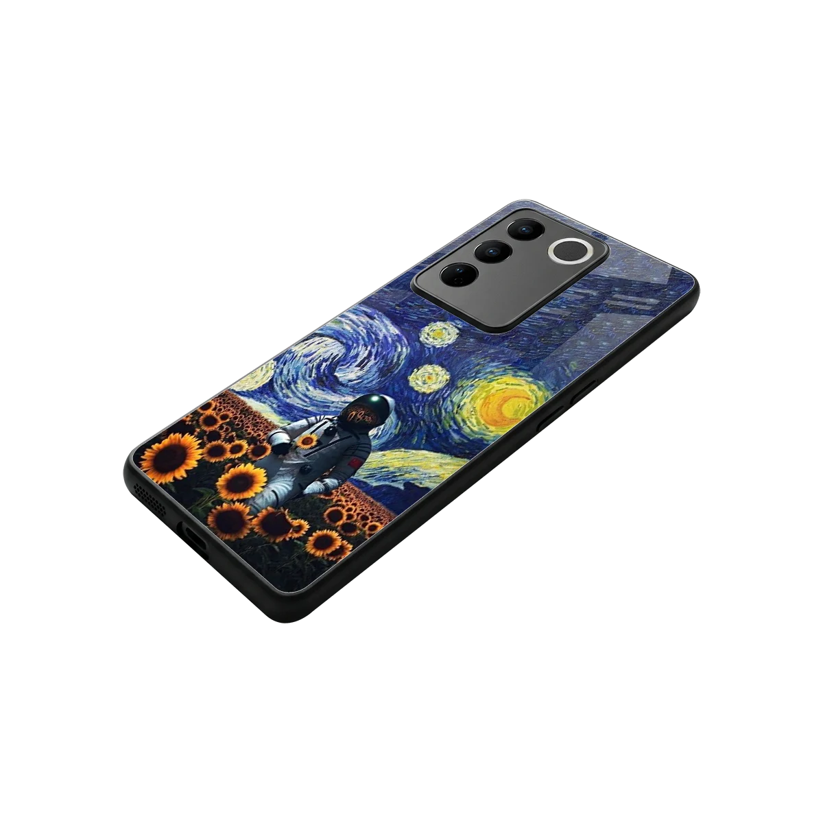 Cosmic Night stylish phone case for vivo v27 5g | glossy glass and slim fit