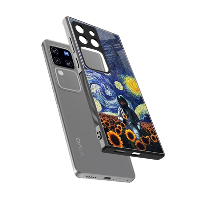 Cosmic Night sleekvivo v30 pro cover with tempered glass back and TPU edges