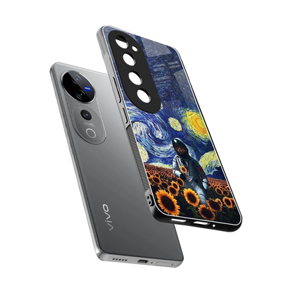 Cosmic Night sleek vivo v40 pro cover with tempered glass back and TPU edges