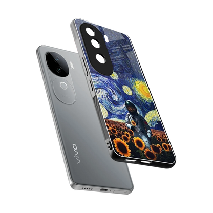 Cosmic Night sleek vivo v40e cover with tempered glass back and TPU edges