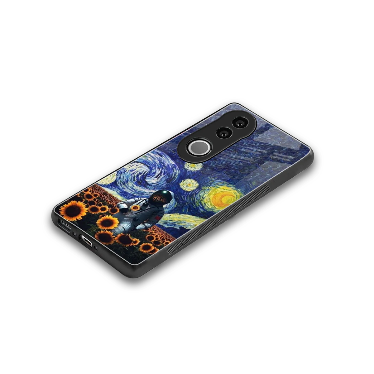 Cosmic Night stylish phone case for vivo v50 | glossy glass and slim fit