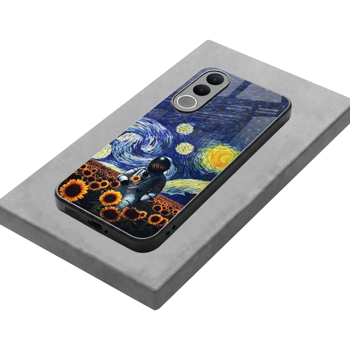 Cosmic Night stylish phone case for vivo v70 fe | glossy glass and slim fit