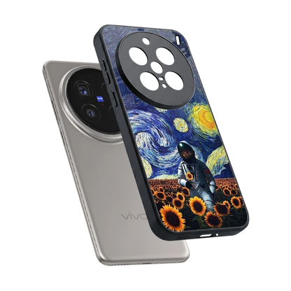 Cosmic Night sleek vivo x200 pro cover with tempered glass back and TPU edges