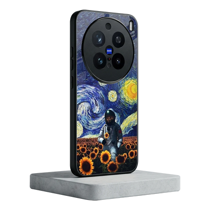 Cosmic Night vivo x200 pro mobile cover | shockproof glass phone case