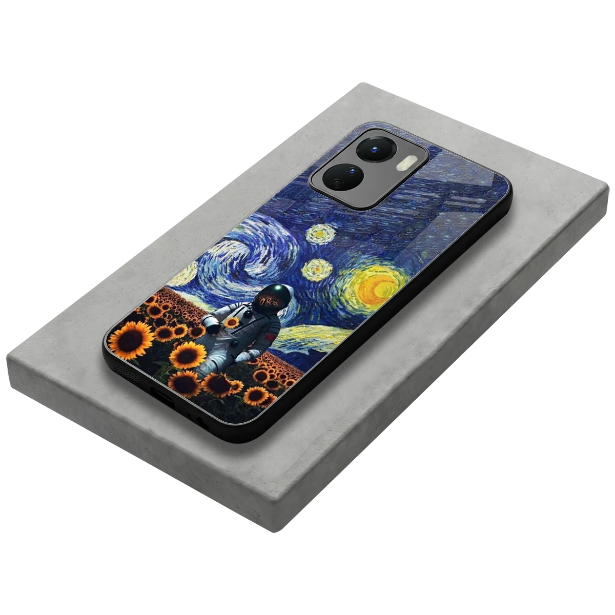 Cosmic Night stylish phone case for vivo y16 | glossy glass and slim fit