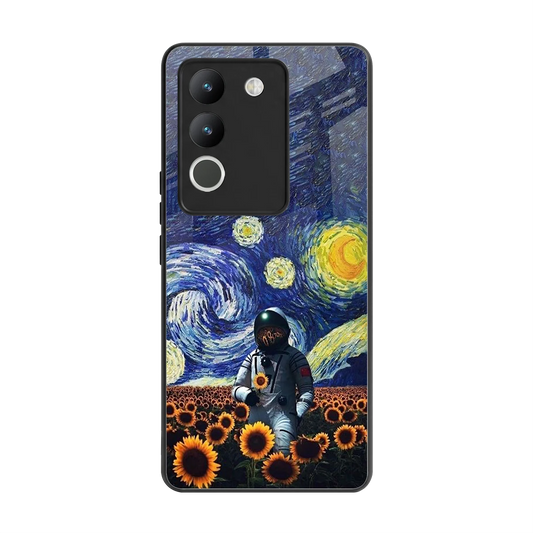 Cosmic Night back phone cover | glass case for vivo y200 5g