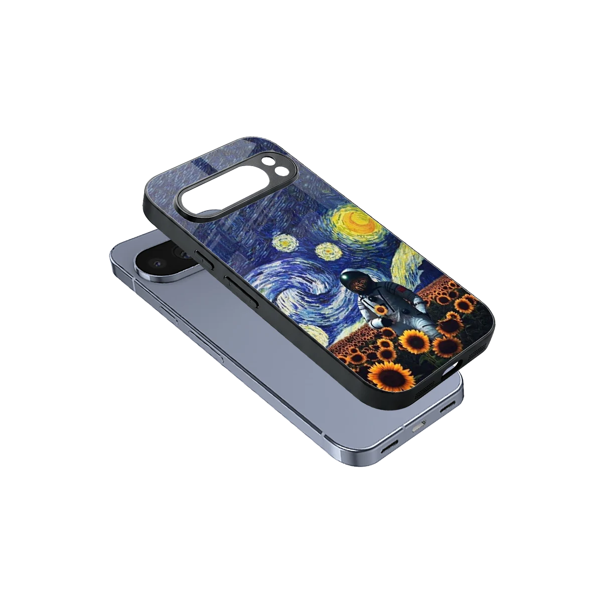 Cosmic Night sleek google pixel 10 pro cover with tempered glass back and TPU edges