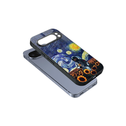 Cosmic Night sleek google pixel 10 pro cover with tempered glass back and TPU edges