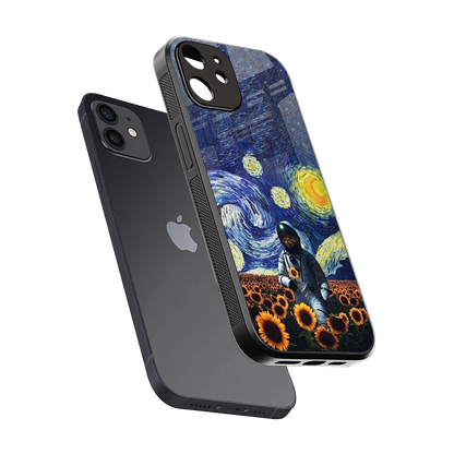 Cosmic Night sleek iphone 12 cover with tempered glass back and TPU edges