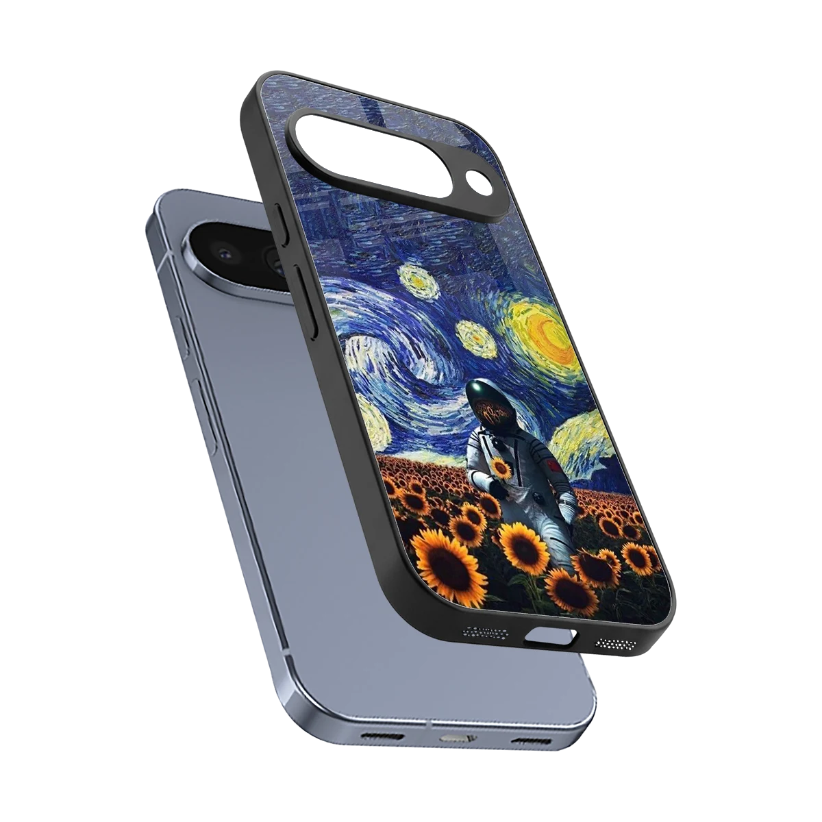 Cosmic Night sleek google pixel 10 cover with tempered glass back and TPU edges