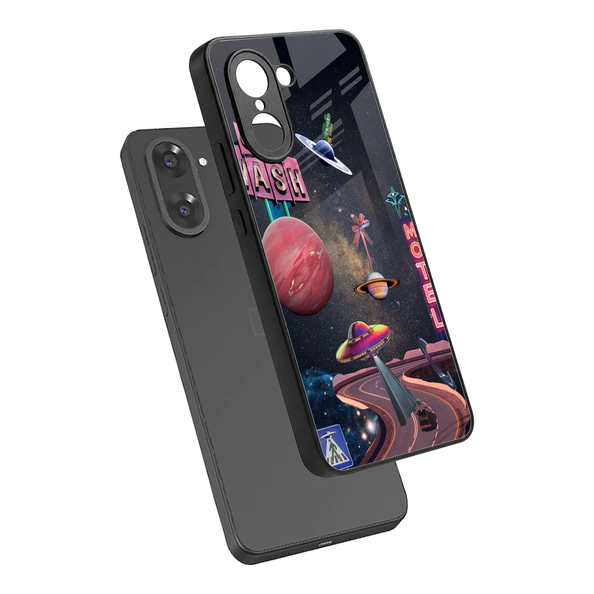 Cosmic Path sleek oneplus nord ce5 5g cover with tempered glass back and TPU edges