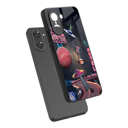 Cosmic Path sleek oneplus nord ce5 5g cover with tempered glass back and TPU edges