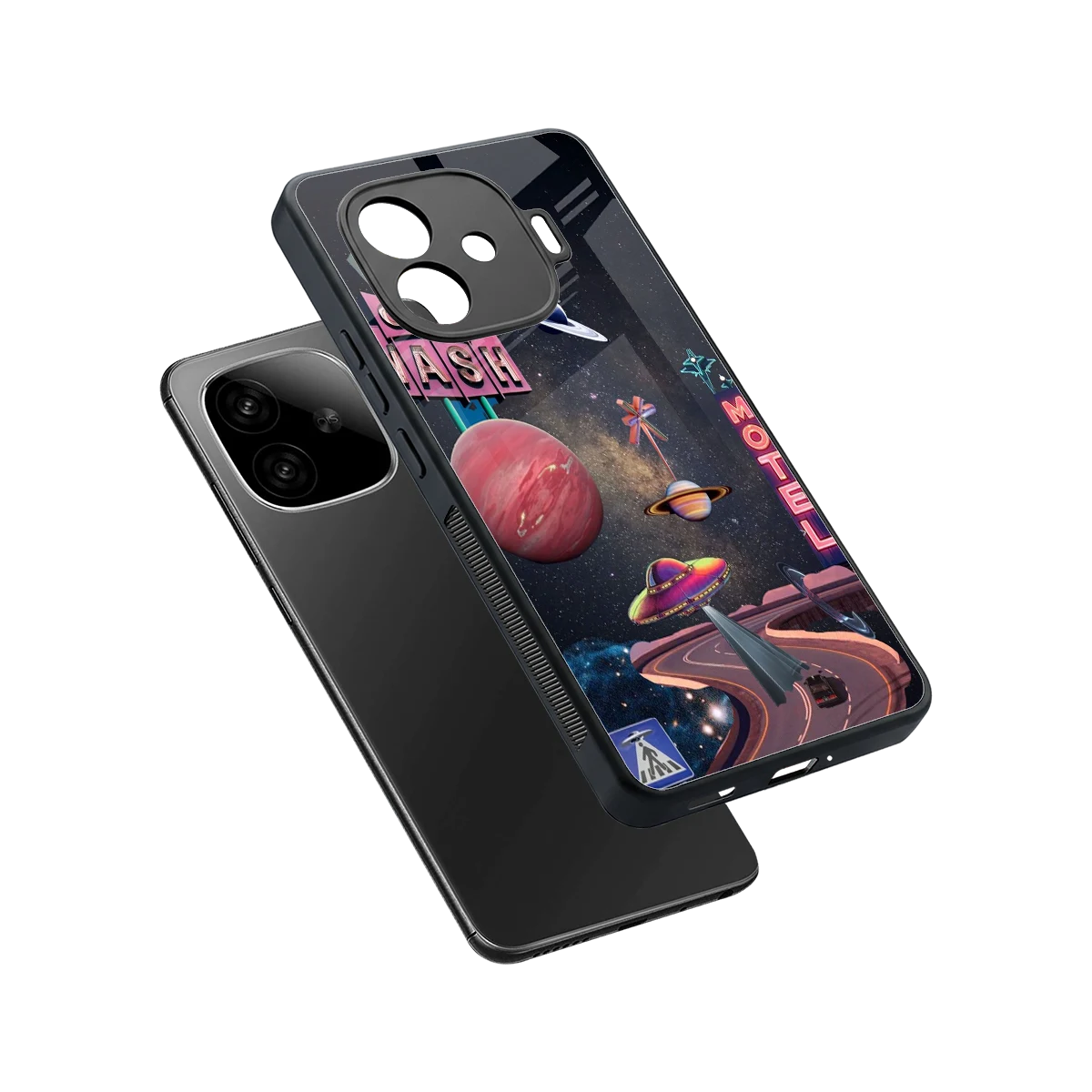 Cosmic Path sleek iqoo neo 10r 5g cover with tempered glass back and TPU edges