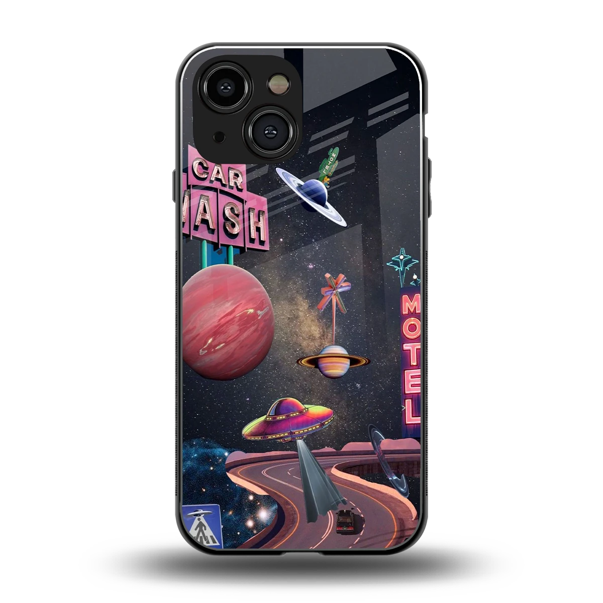 Cosmic Path back phone cover | glass case for iphone 13 mini