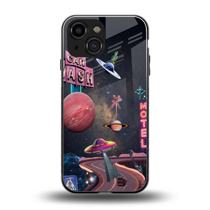 Cosmic Path back phone cover | glass case for iphone 13 mini