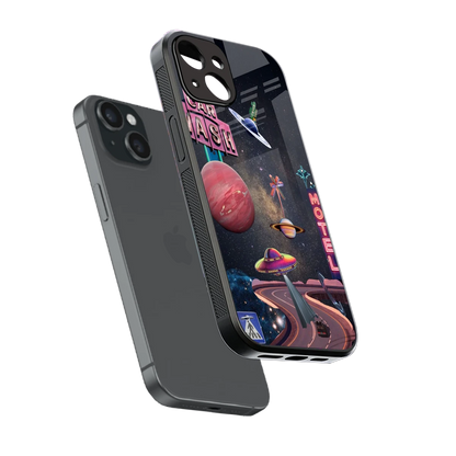 Cosmic Path sleek iphone 13 mini cover with tempered glass back and TPU edges