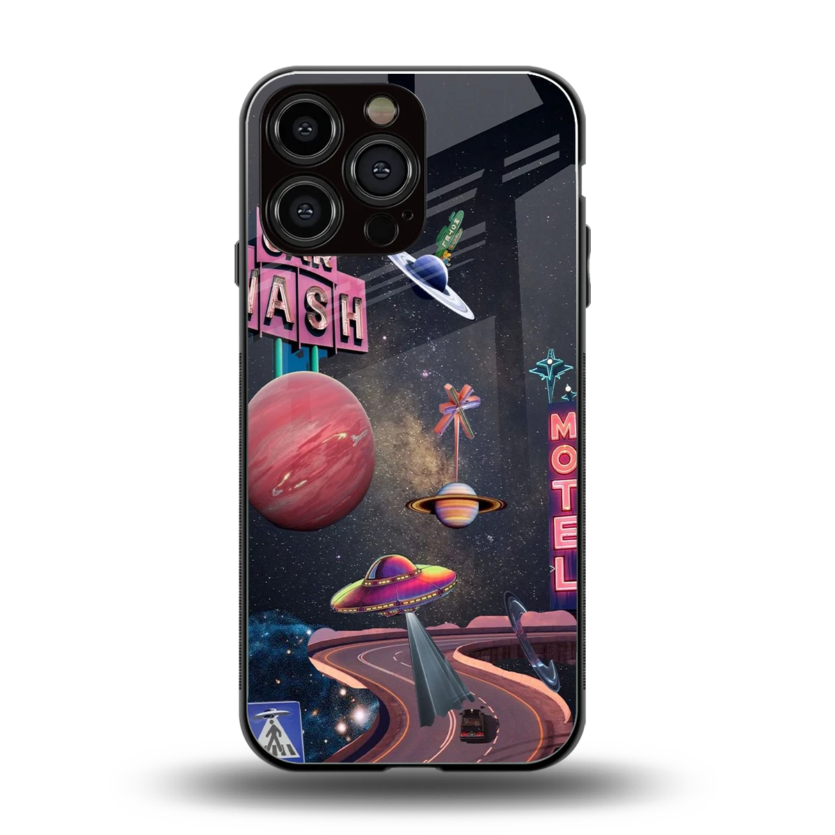 Cosmic Path back phone cover | glass case for iphone 14 pro max