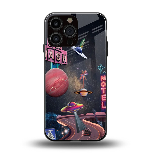 Cosmic Path back phone cover | glass case for iphone 14 pro max