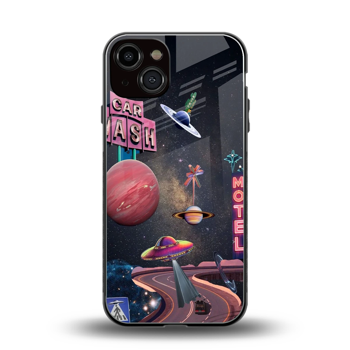 Cosmic Path back phone cover | glass case for iphone 13